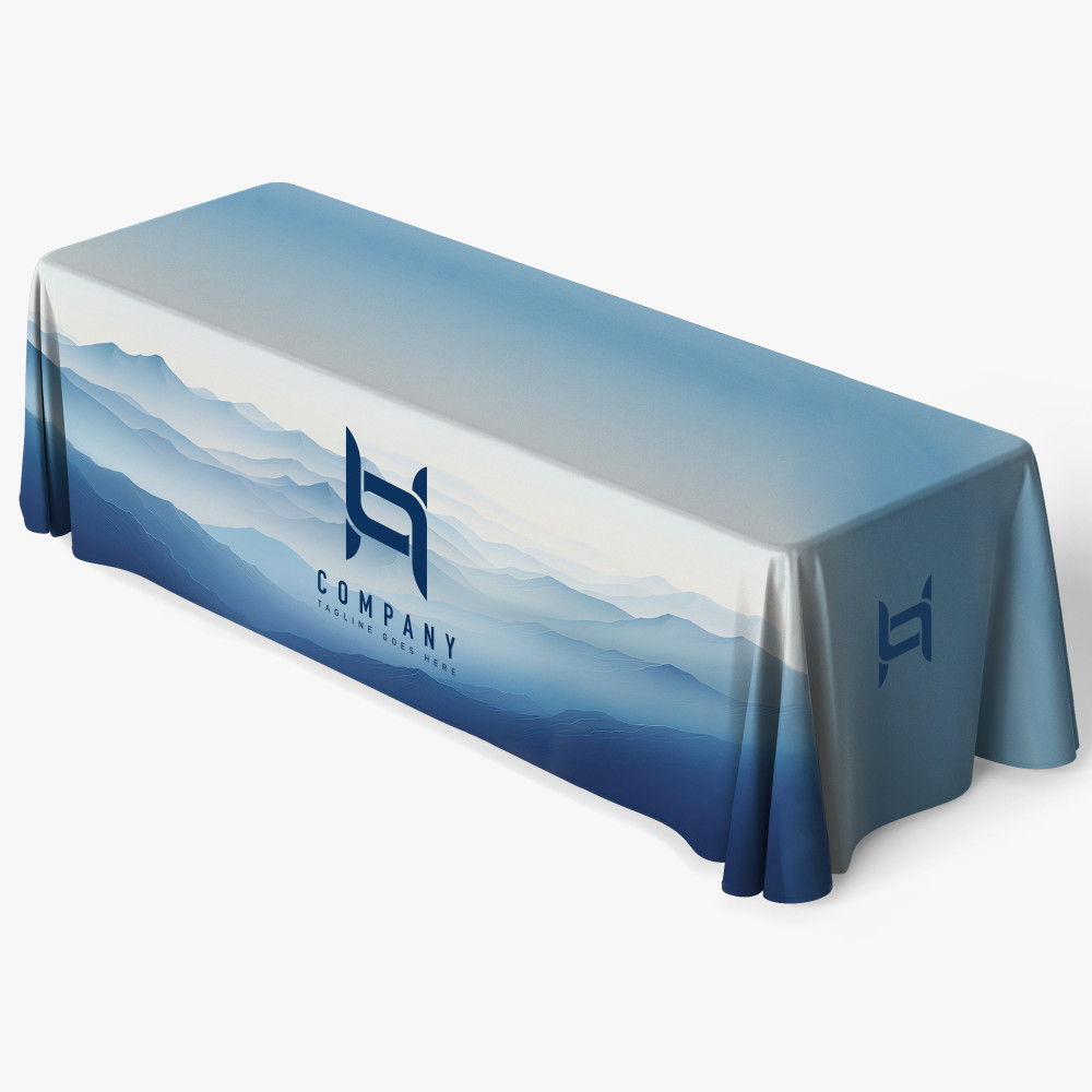 [INK-TBL-003b] 8' Table Throw - 4 sided (Close Back)