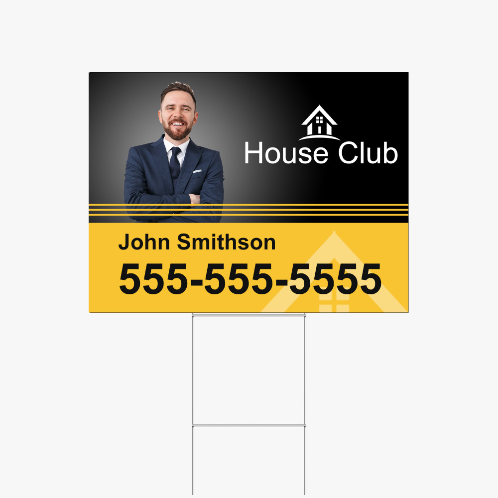 [INK-RE-001-SS] Yard Sign and H-Stake (Single Sided)